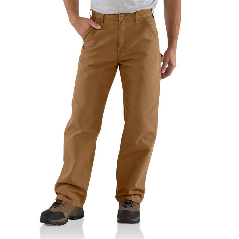 Carhartt Loose Fit Washed Duck Dungarees Utility Work Pant B11 Brown 38 x 30